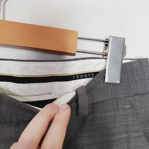THEORY Heather Grey Wide Leg Trousers - Picture 7 of 13